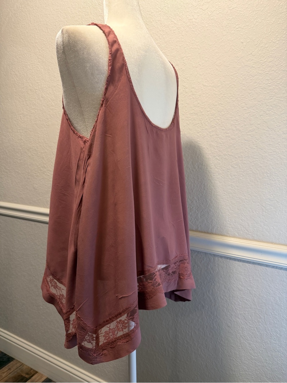 Free People Lace-Trim Women's Tank Slip in Mauve - Picture 4 of 5